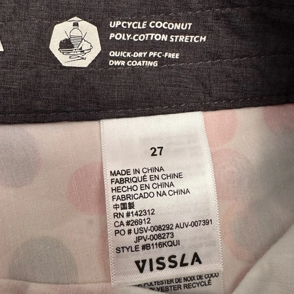 NWT VISSLA Thomas Campbell‎ Men’s Board Shorts Quiltage Colorful Design Size 27